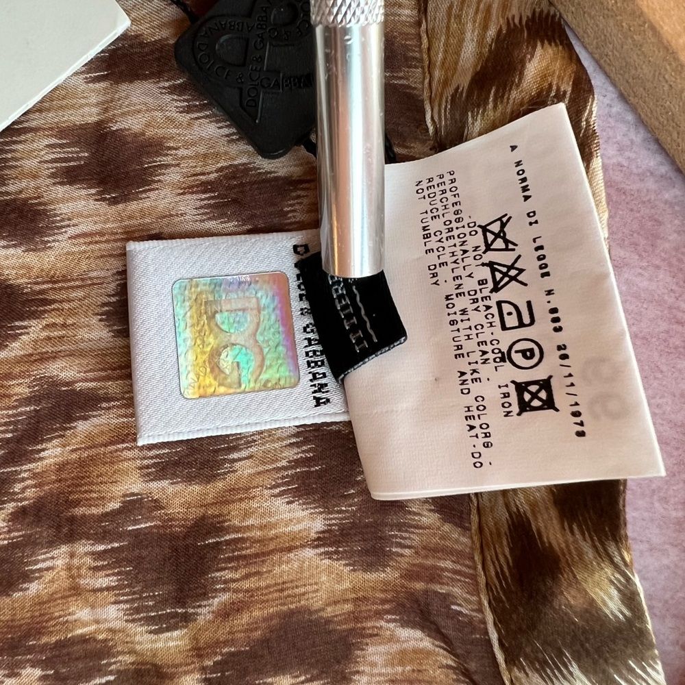 NWT Dolce and Gabbana D&G 100% silk leopard 44/30 - Picture 7 of 14